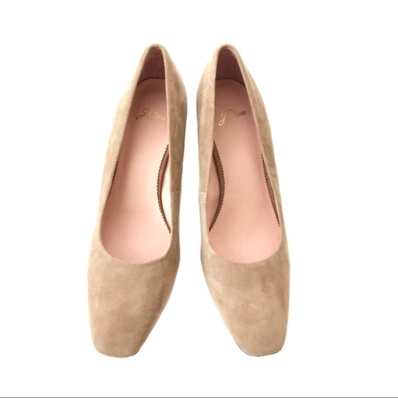 🆕 J.Crew Block-Heel Pumps in Soft Suede- Tan - Picture 4 of 8